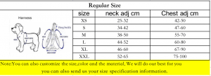 size harneess